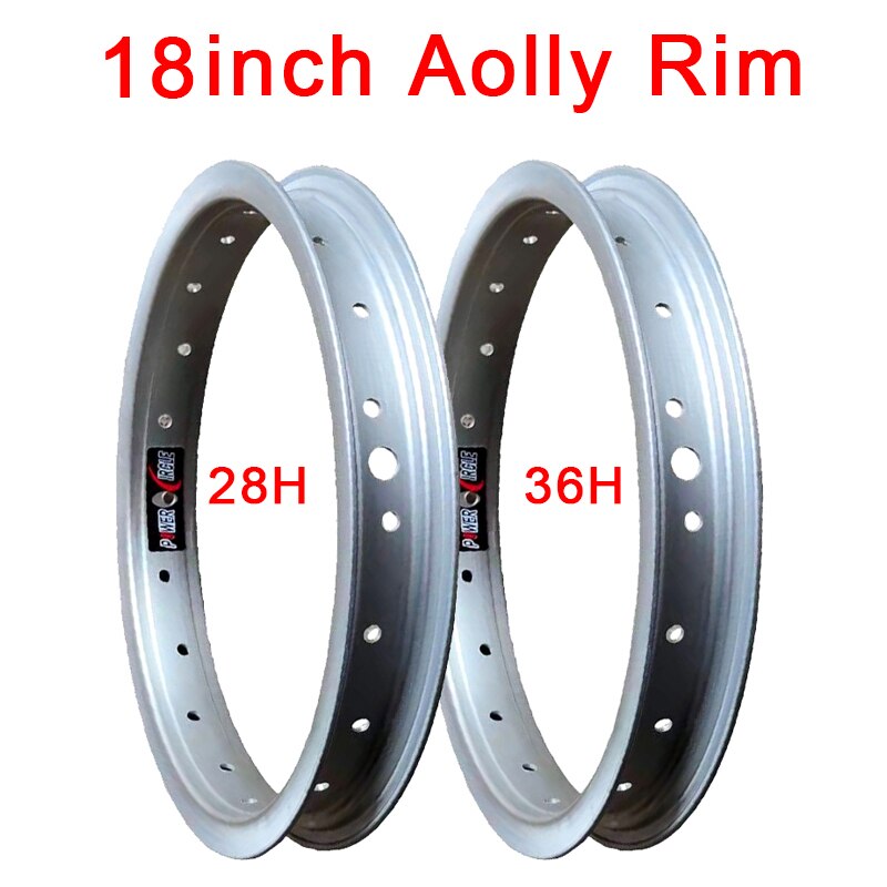 Llanta de bicicleta plegable eléctrica de 18 pulgadas, llantas de aluminio 28H 36H, llantas de bicicleta de 18 "gruesas de 30mm, llantas de bicicleta de Color plateado