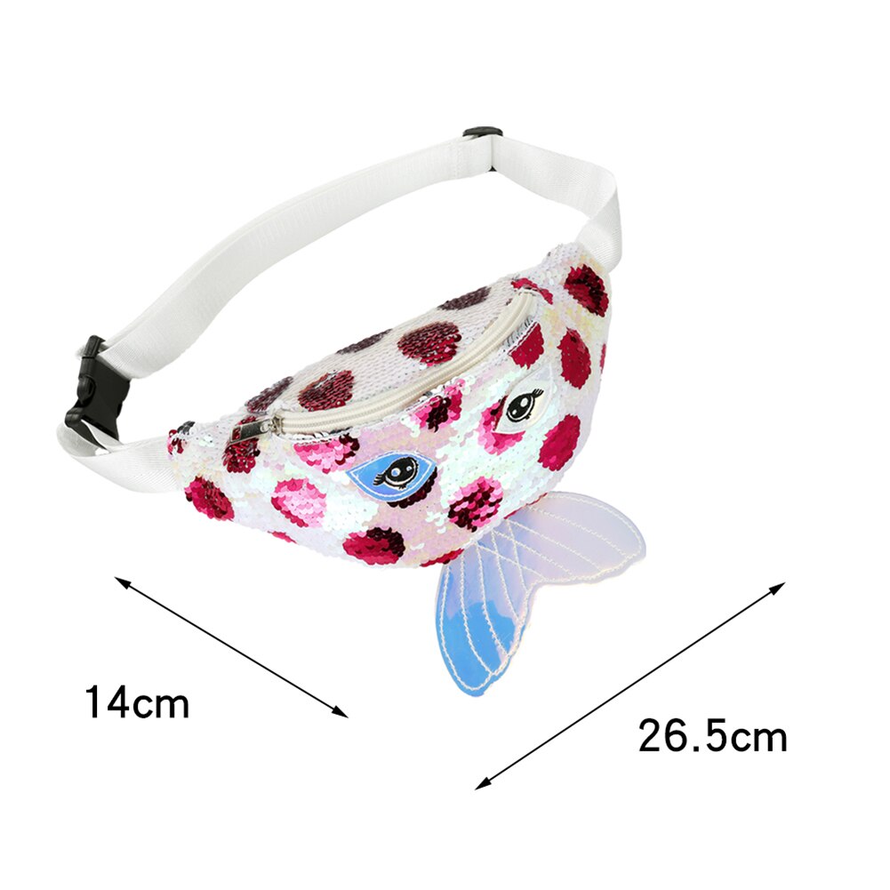 Enfants bébé paillettes ceinture taille portefeuille hanche poche Bum sac voyage fête Sequin poisson queue sacs