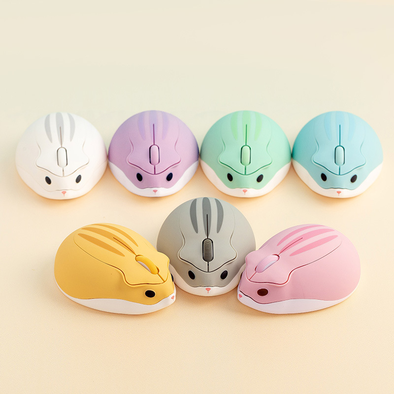 2.4G Wireless Optical Mouse Cute Hamster Cartoon Computer Mice Ergonomic Mini 3D Office Mouse For Kid Girl PC Tablet