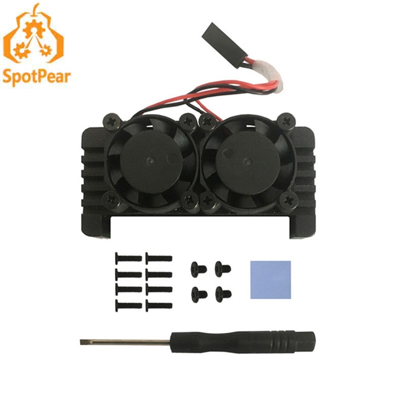 Raspberry Pi Zero 2W 2 W PI0 Aluminum Heatsink with Double Fans