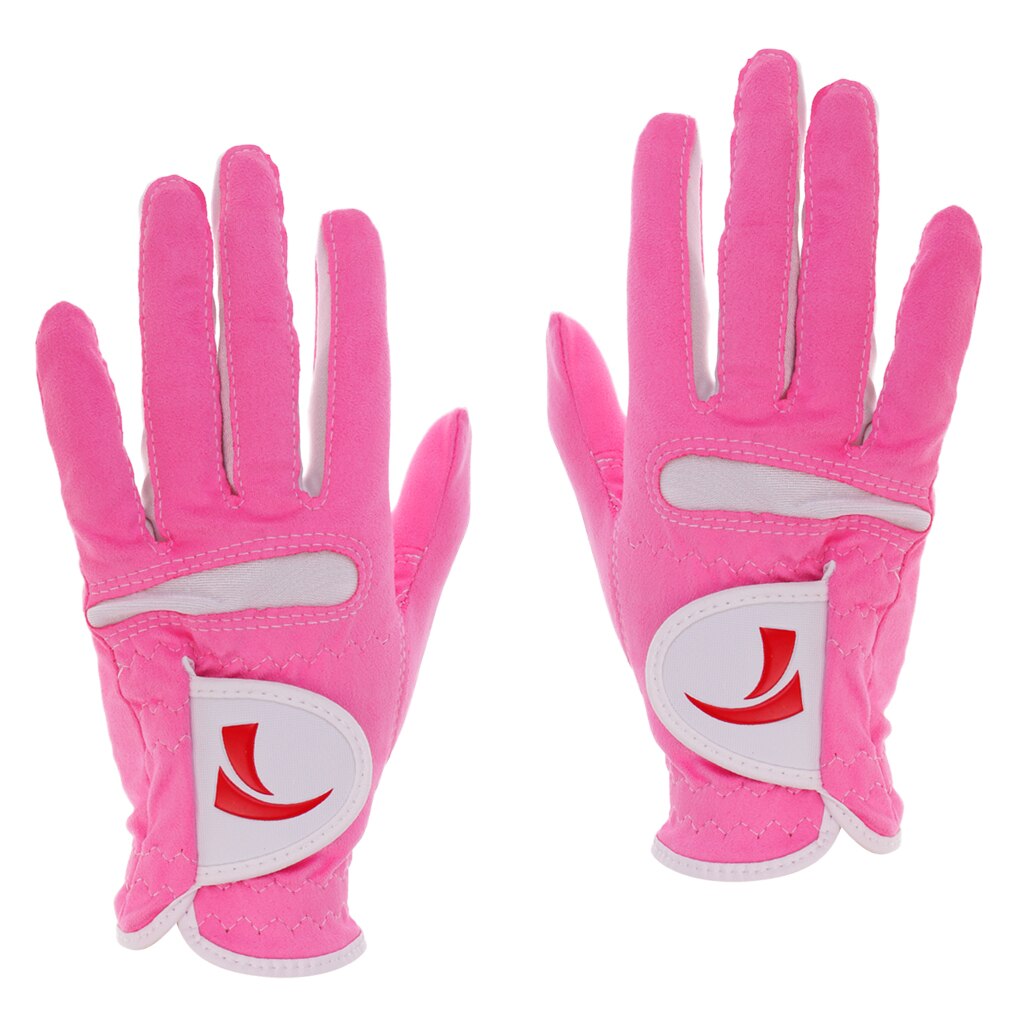 Een Paar Vrouwen Golf Handschoenen Super Fibre Doek Ademende Handschoenen Roze