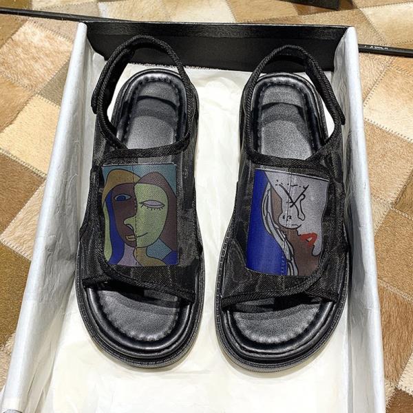 Chaussures femme sandale dentelle denim sandales femme bande élastique med été dames slip-on plat avec bloc confort moyen: 1 / 35