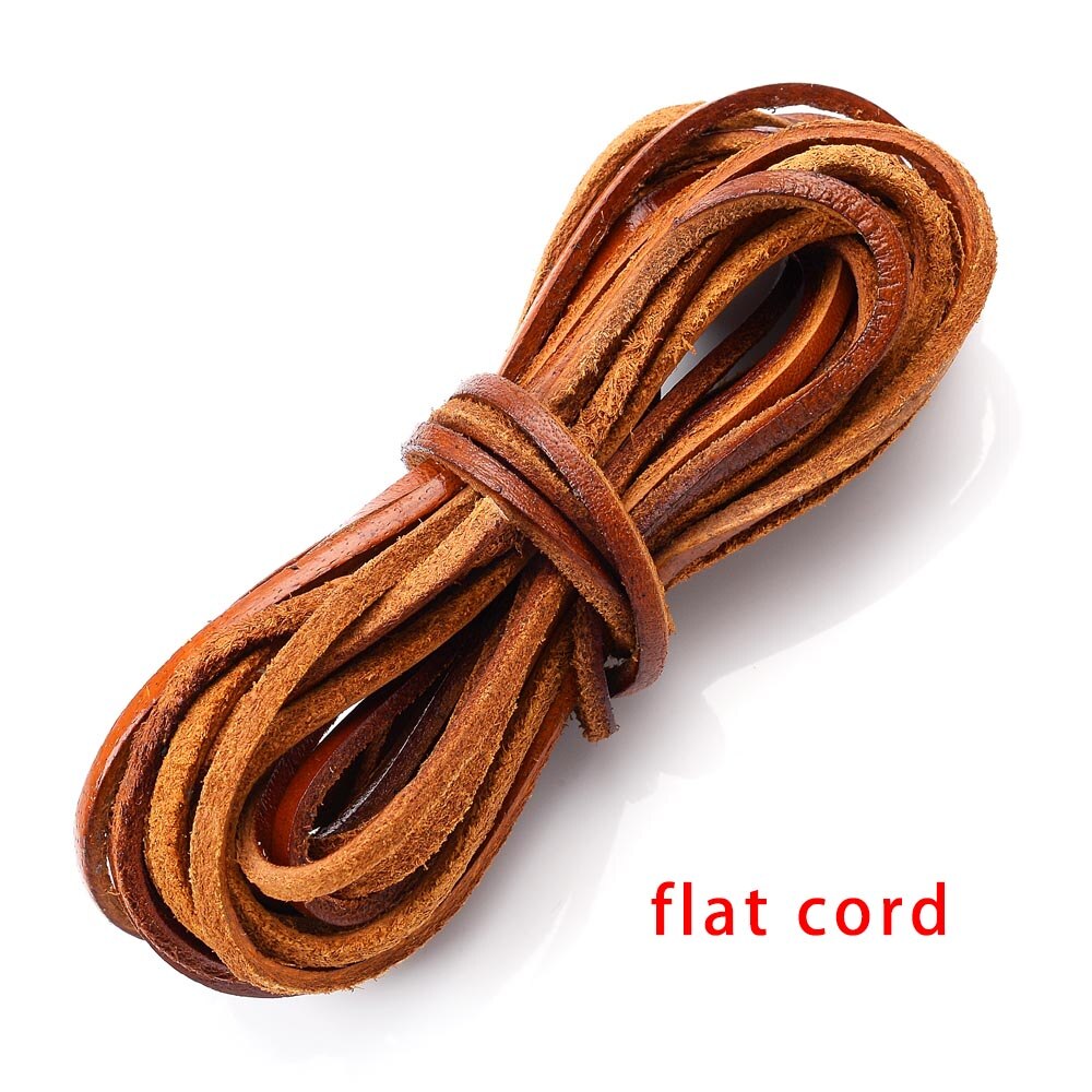 Bracelet en fil de cuir tressé de 5 mètres, cordon rond et plat en cuir, corde à faire soi-même: 9