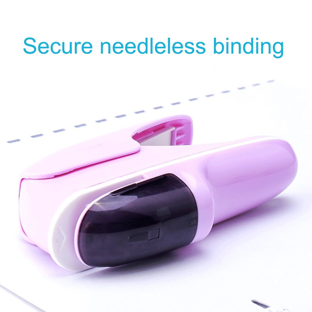 Hand-Held Mini Safe Stapler Free Stapleless Without Staples Stapler 7 Sheets Capacity Paper Stapler Office Bookbinding Supplies