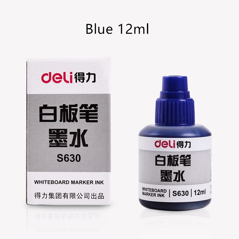 12ml whiteboard pen ink,whiteboard pen replenisher,3-color easy-to-erasable whiteboard pen ink,office stationery: Blue 12ml