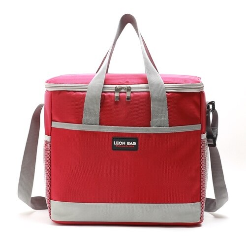 15L espessamento refrigerador bloco de gelo saco térmico grande picnic lunch box alimentos latas de bebidas vinho fresco ombro saco de isolamento do veículo saco: red bag