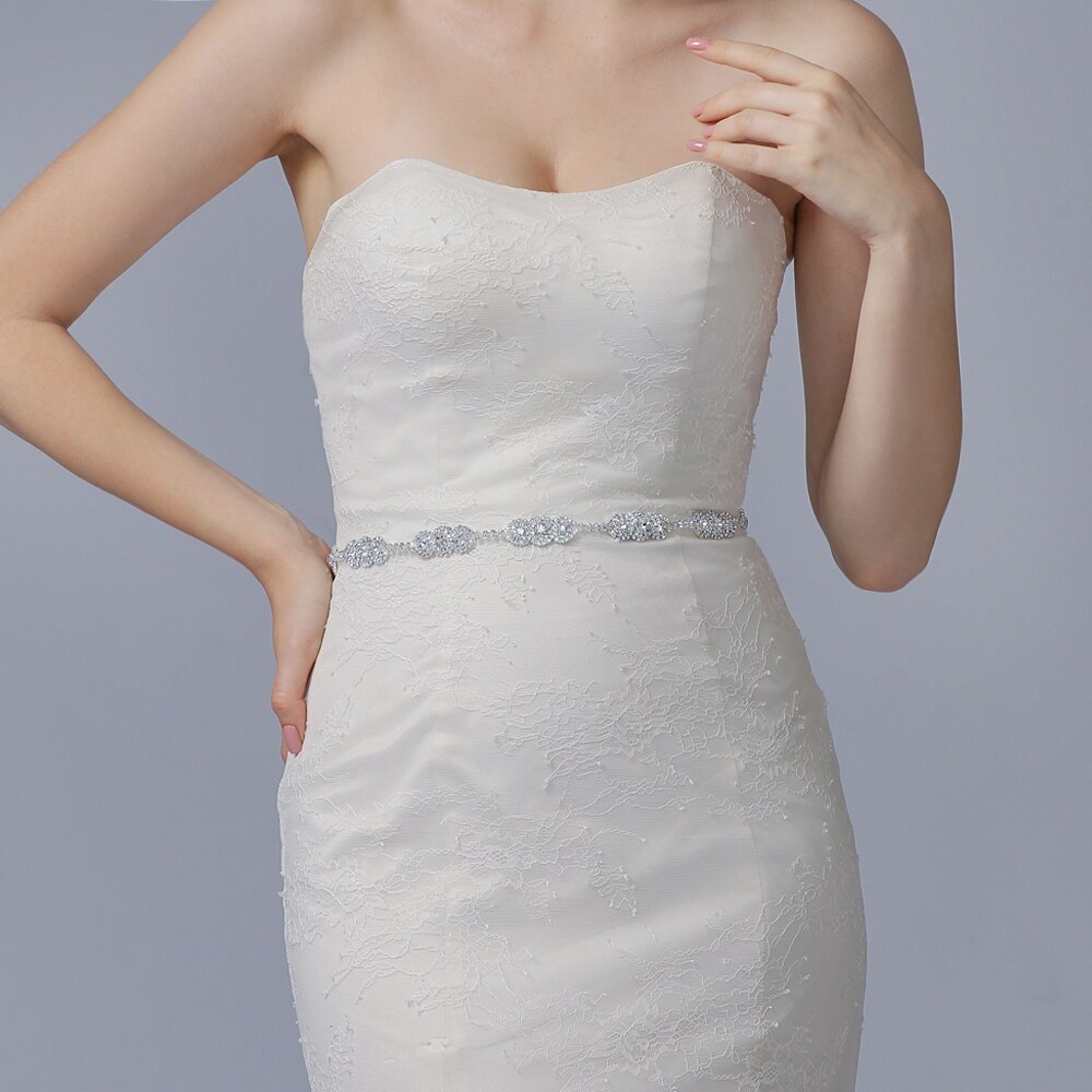 TRiXY S215 Kristall Hochzeit Gürtel Silber Strass Gürtel Hochzeit Kleid Gürtel Braut Schärpe Gürtel Hochzeit Kleid Zubehör