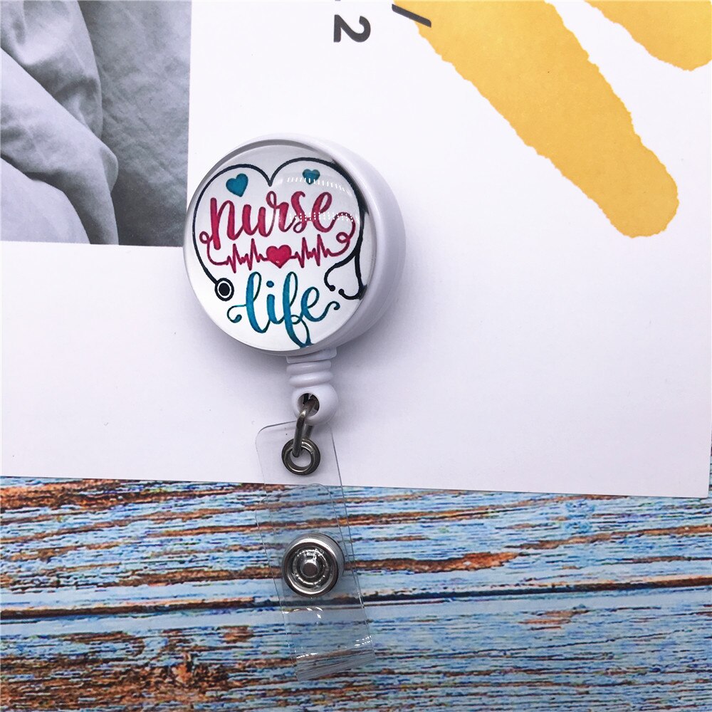 Pielęgniarka zwijany uchwyt na identyfikator kołowrotek imię i nazwisko/etui na dowód osobisty robić pielęgnacji i uczeń 24 cal przewód nylonowy: 5