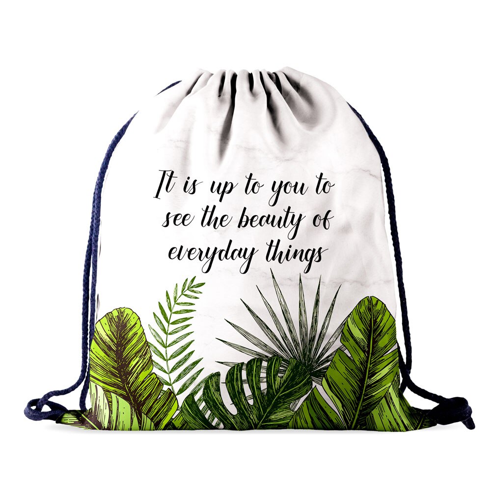 Quem se importa com cordão saco de armazenamento portátil mochila feminina saco de compras ginásio paisagem impressão 3d saco de viagem: D0011MB09