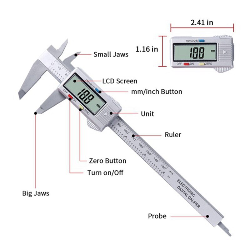 Electronic Digital Vernier Caliper 0-150mm Electronic Vernier Calipers Micrometer Measuring Tools