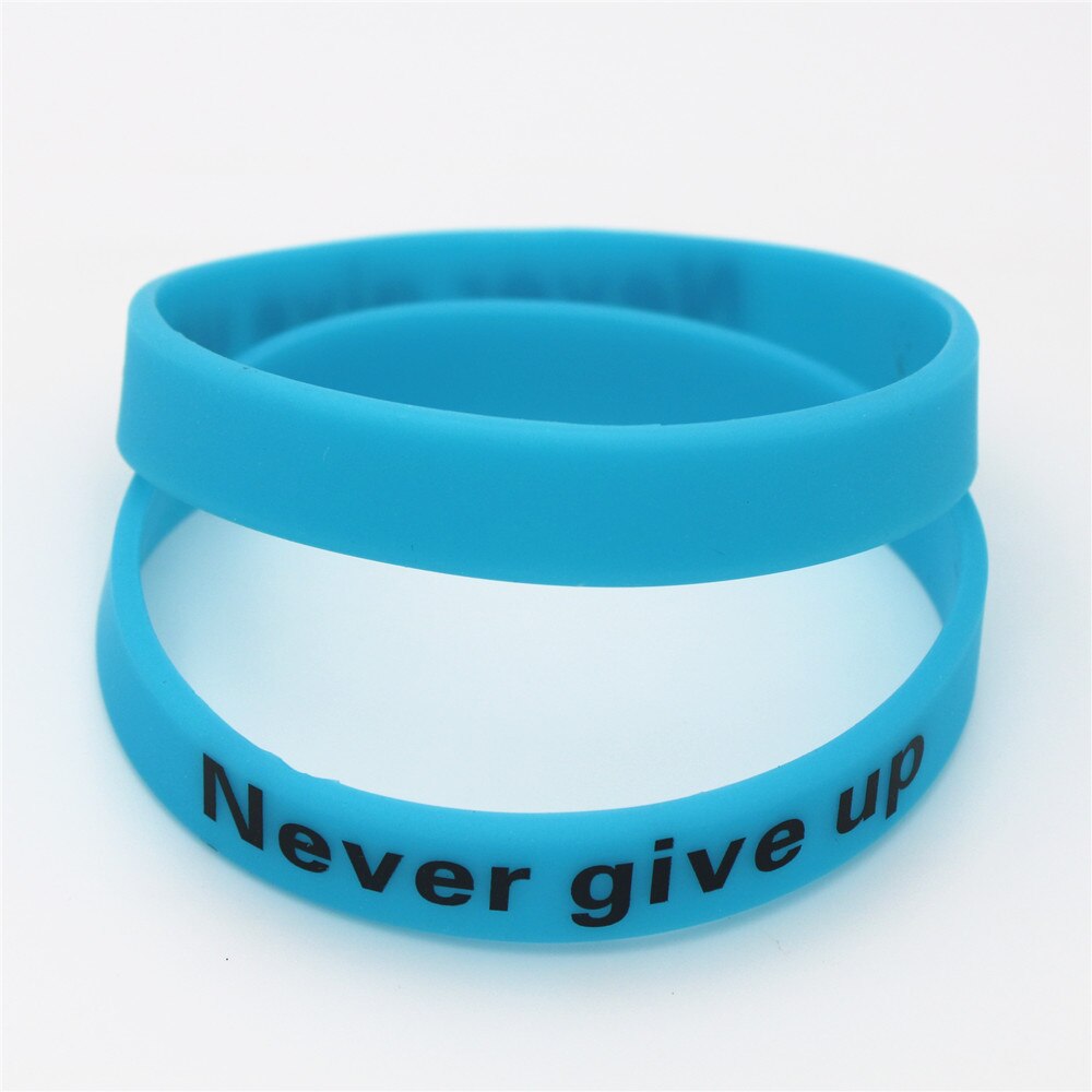 LUKENI, 1 unidad, pulseras de silicona luminosas que nunca se rinden, brazaletes y brazaletes deportivos con holograma azul que brillan en la oscuridad, de gemelos SH095BL