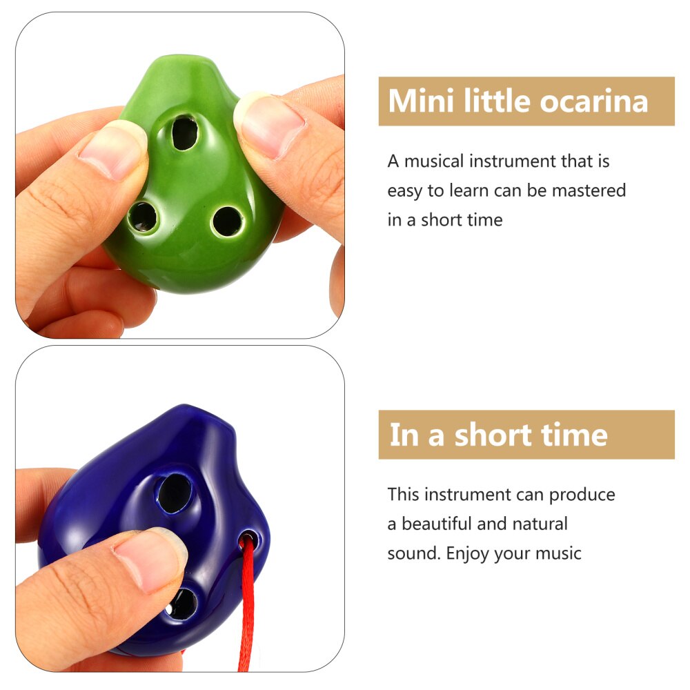 Ocarina Alto en céramique, Instrument de musique à 6 trous, 2 pièces