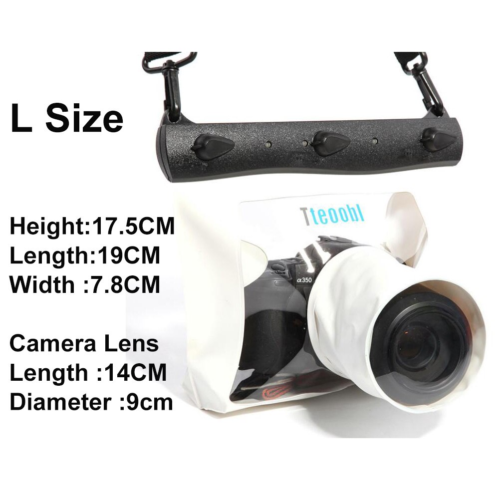 20M Unterwasser Tauchen Tasche Slr Kamera Gehäbenutzen fallen Beutel Trocken Tasche Kamera Wasserdicht trocken Tasche für Kanon Nikon Dslr slr: Weiß L