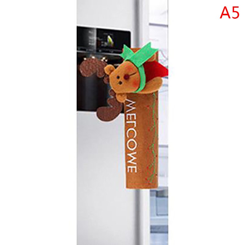 Pomo para manija de puerta de refrigerador de cocina, cubierta de tela, decoración de venado navideño, 1 Uds.: 5