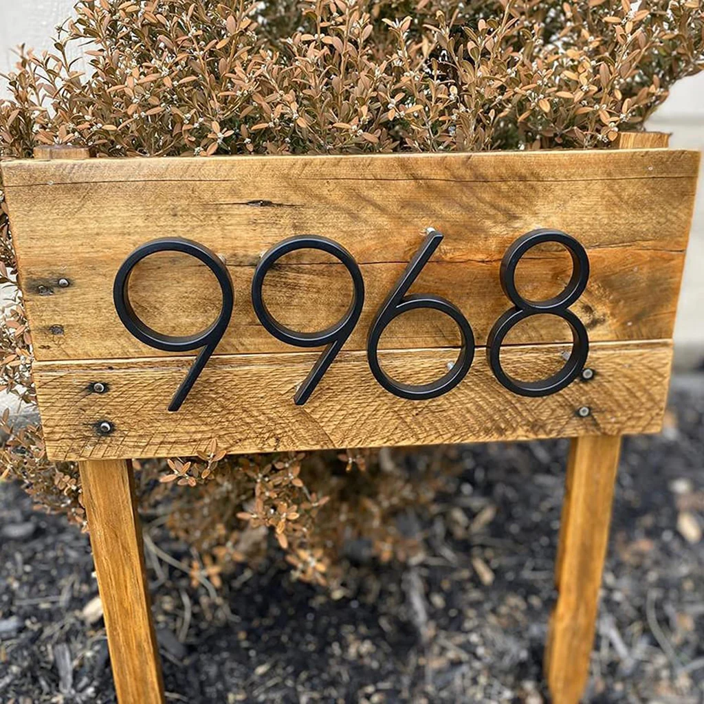 5Inch Large Metal House Number Outdoor Door Number Plate Letter Sign, Address Mailbox Number for Apartment Room Home Decoration