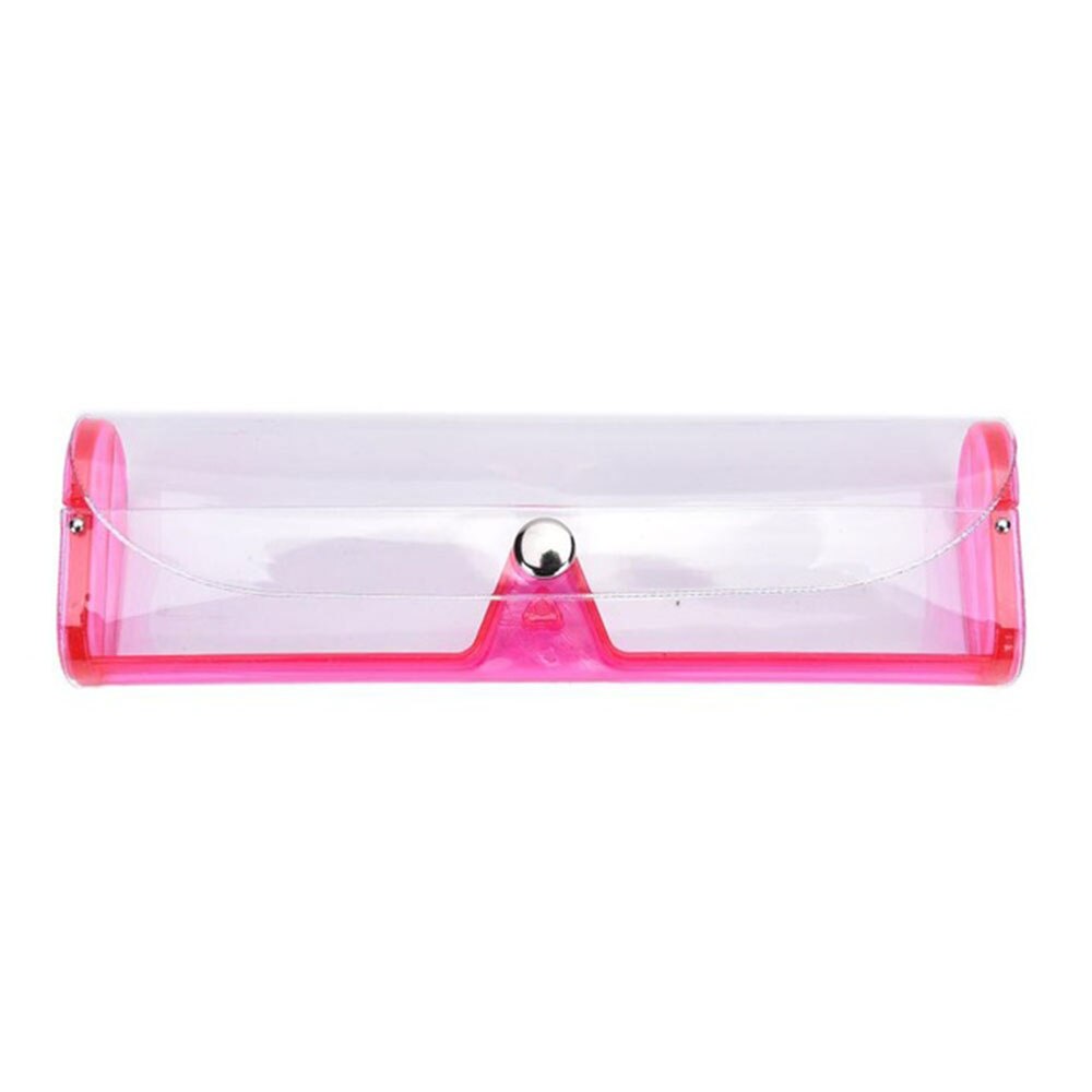 1 Pcs Protable Eyewear Boxes Kawaii PVC Glasses Box Cute Girl's Transparent Glasses Case Eyewear Accessoires: red / 16x5.5x3