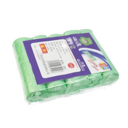 Household 5 Rolls Disposable Rubbish Bin Liner Plastic Garbage Bag Roll Cover Home Waste Trash Storage Container Garbage Bags: Green