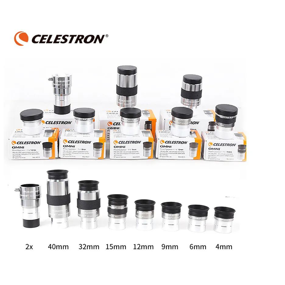 Celestron 1,25" Omni Plössl Okular für Astronomie-Teleskop 4/6/9/12/15/32/40mm/2X Barlow-Objektiv