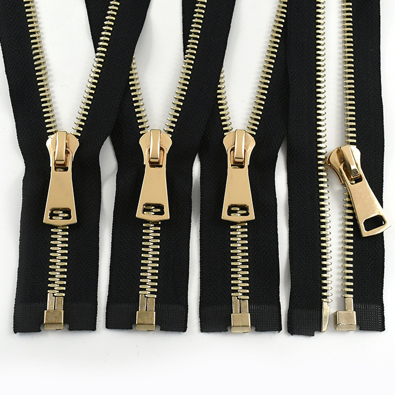 1Pc 70-100cm 8# Metal Zipper Double/Single Slider Open End Auto Lock Zippers for Bag Jacket Sewing Closures Zip Cloth Accessory: DULL / Option4