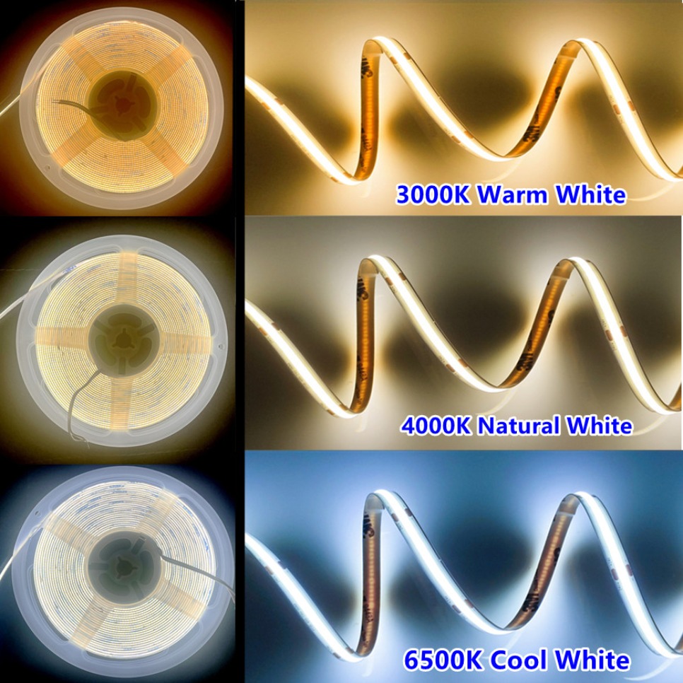LLTOP COB - Tira De Luces LED De Color Blanco Cálido, 3000 K, CC