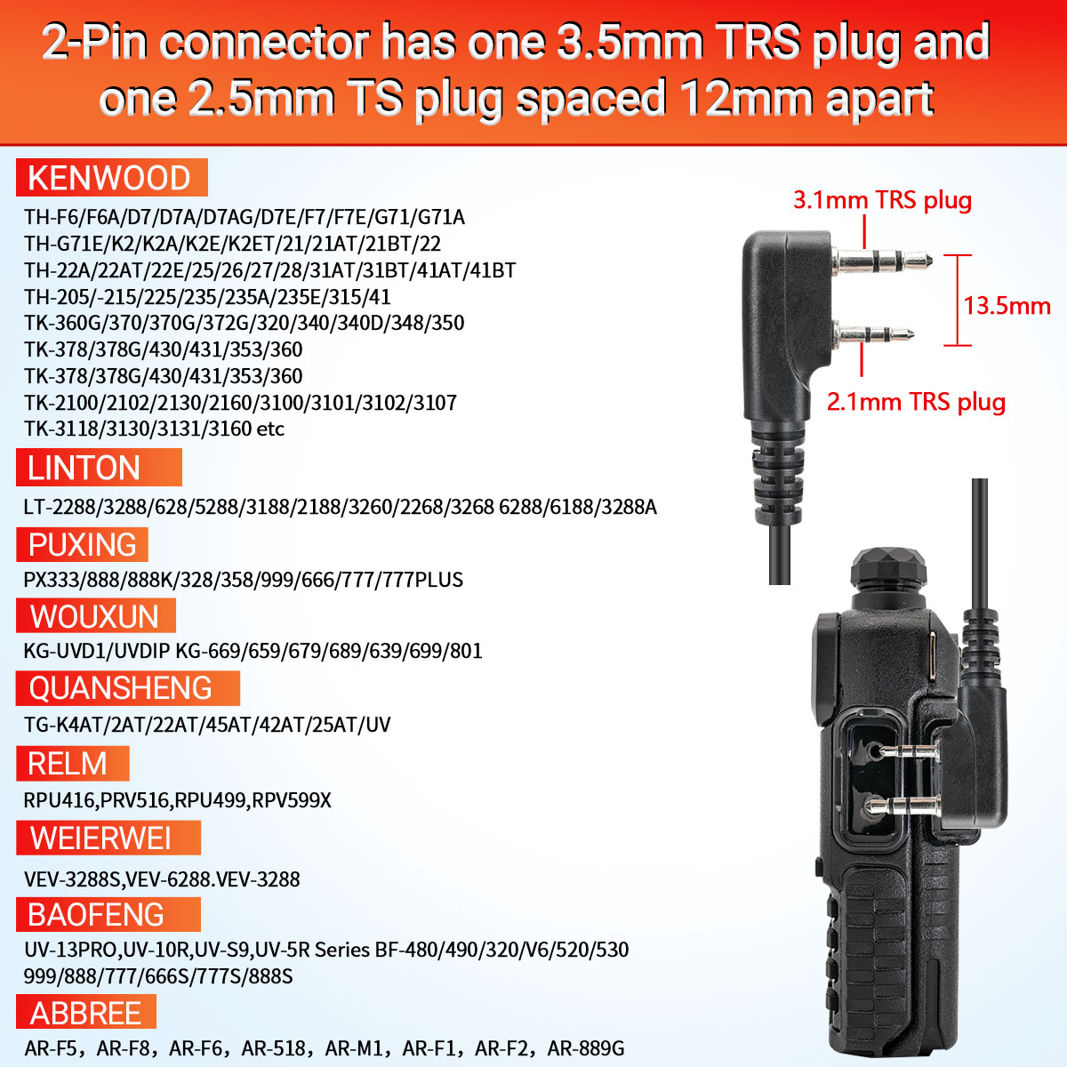 2 stücke BAOFENG 2 Stift G-bilden Ohr Haken Headset Hörer PTT Für Baofeng UV5R UVS9 UV-13 UV-17 UV-21 UV16 Profi Plus Walkie Talkie