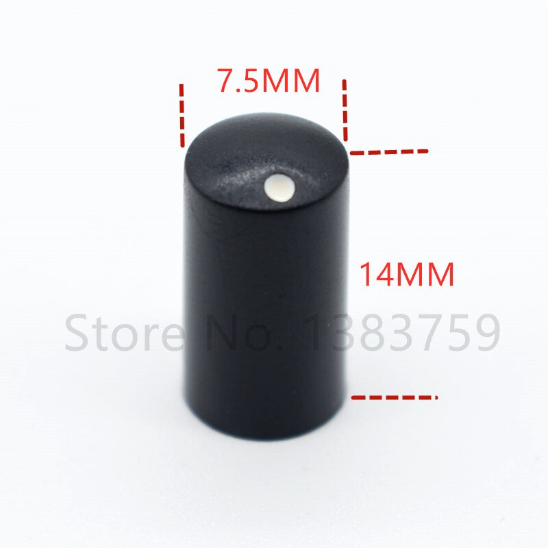 10Pcs 7.5Mm * 14Mm Potentiometer Knop 6Mm Gekarteld Gat Potentiometer Bijpassende Hoed Zwart
