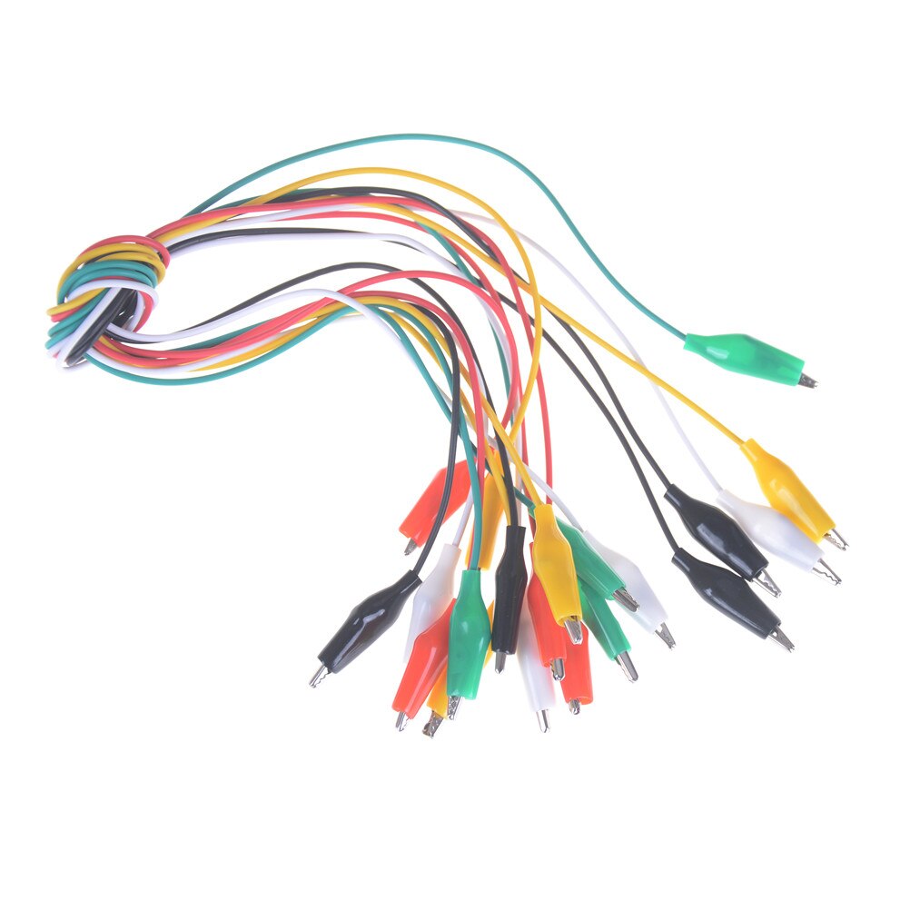 10pcs 50cm Double-ended Roach Clip Crocodile Clips Test Jumper Wire Alligator Clips Electrical DIY Test Leads Alligator
