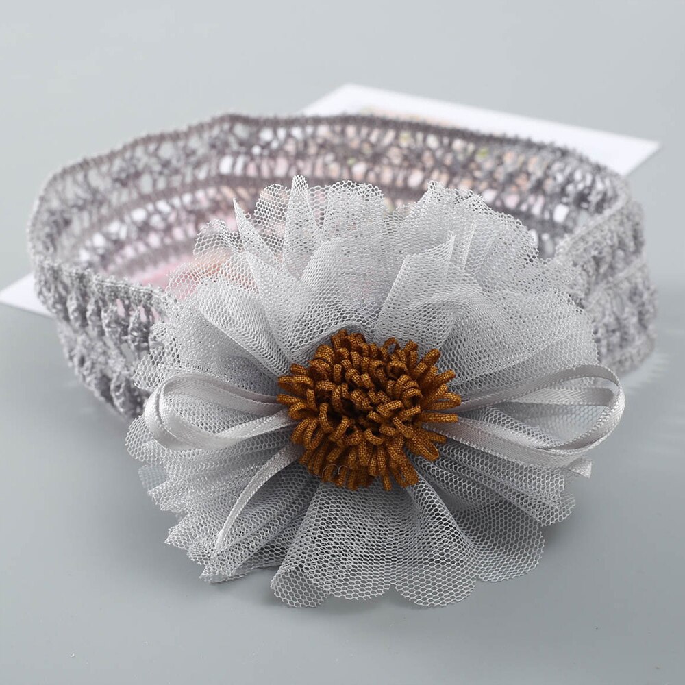 Cinta de cabello con flores para bebé lazos para chicas cintas para el pelo, bebés para bebés niñas niños diademas turbante recién nacido Haarband accesorios para el cabello del bebé: 5