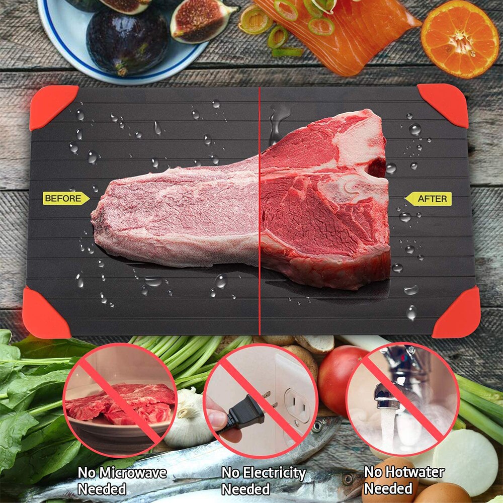 Magisk snabb upptining bricka tining skärbräda tina mat frukt biff kött skaldjur snabbt kök prylar verktyg