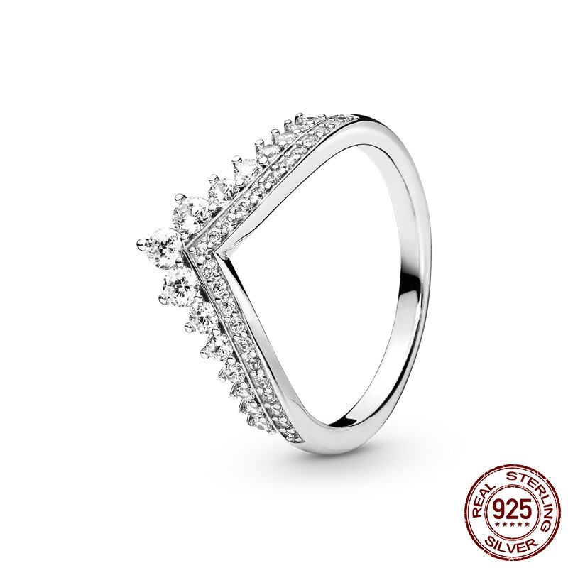 Mula Sparkling Marquise Dubbele Wishbone Ringen Originele 925 Sterling Zilver Voor Vrouwen Bridal Sets Brede Ring Zirkoon Partij Bruiloft: 6 / PTR043