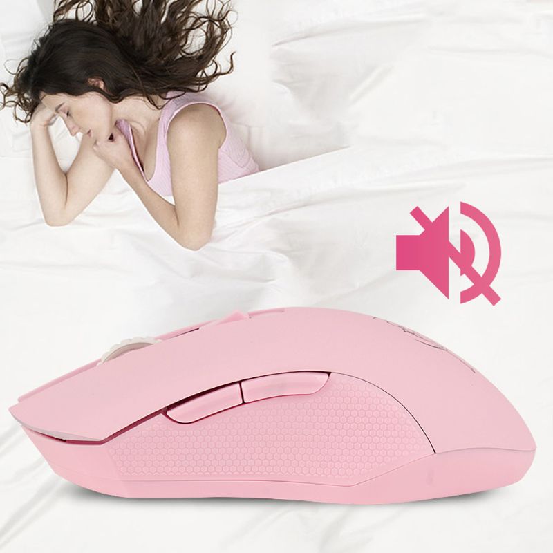 Pink Silent LED Optical Game Mice 1600DPI 2.4G USB Wireless Mouse for PC Laptop