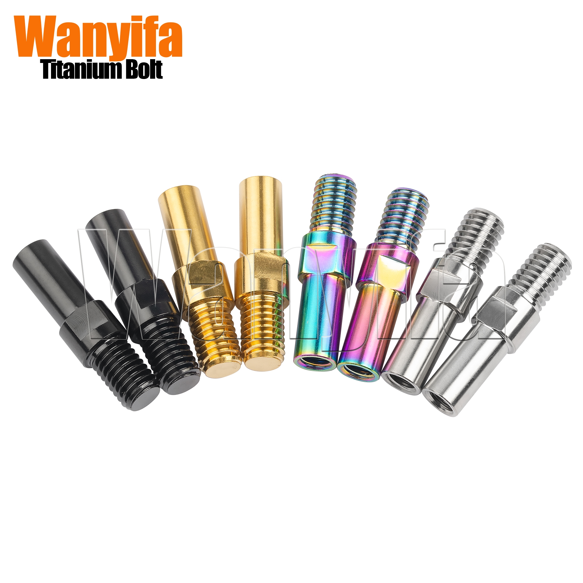 Wanyifa Titanium Alloy Bolts M8/M10 Pitch 1.25mm V Brakes Friction Wheel for MTB Part Motorcycle Bicycle Brake 2Pcs
