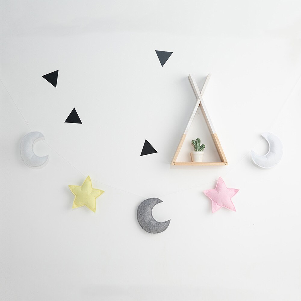 Babykamer Decor Bumper Maan Sterren Fotografie Props Vilt Baby Wieg Muur Opknoping Babykamer Decoratie Ins Stijl Voor kids: 6