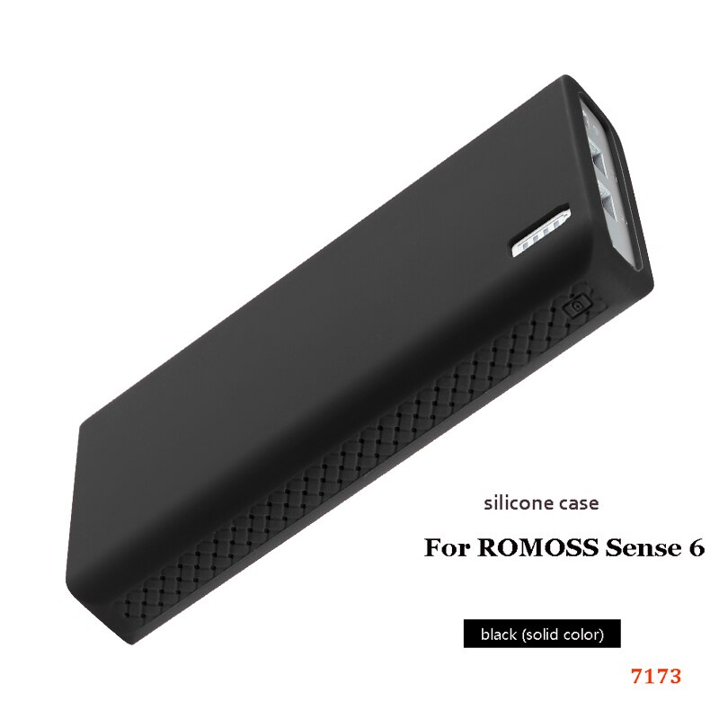 Siliconen Case Voor Romoss Sense 6 Power Bank Zachte Siliconen Anti-Collision Anti-Slip Cover Romoss Sense 6 case Waterdicht: black