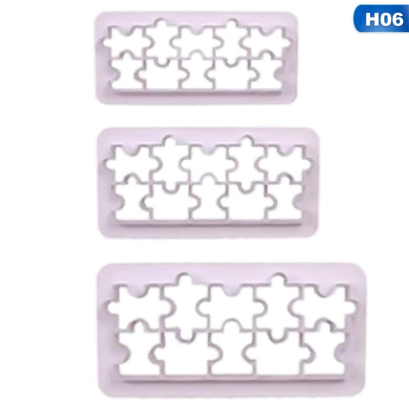 3 stuks vierkante geometrische uitstekers fondant koekjesvorm geometrie cakevorm fondantvorm taartdecoratiegereedschap bakken 6 ontwerpen: 6