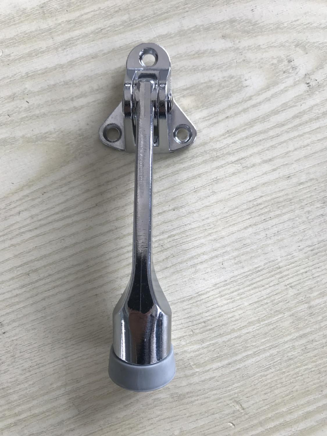 Magnetisk dørstopper børstet dørholder fanger gummibuffer væg gulvmonteret stop hjem dørholder: Sølv