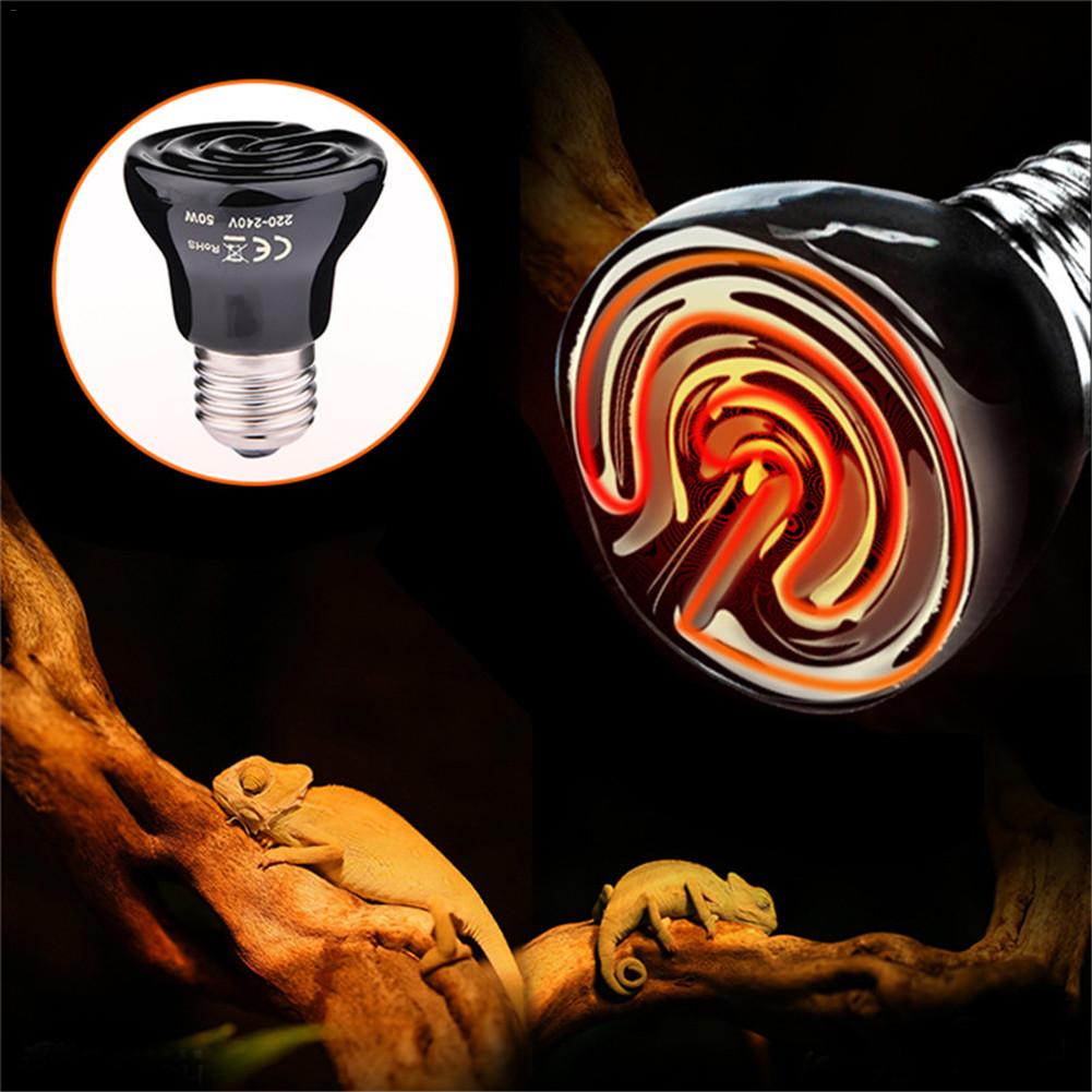 Lámpara calefactora de cerámica con infrarrojos lejanos para mascotas, calefactor para Reptiles, tortugas y lagartos, de 25W/50W/75W/100W 220V, E27