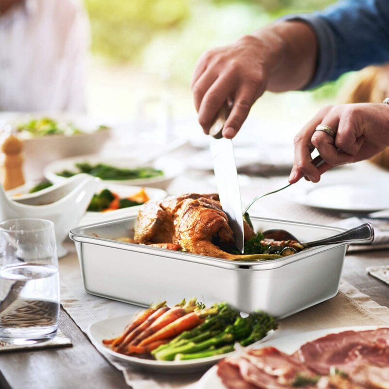 Ensemble de 2 moules à lasagnes, gâteau Rectangle Brownie, résistant et sain, facile à nettoyer et lavable au lave-vaisselle