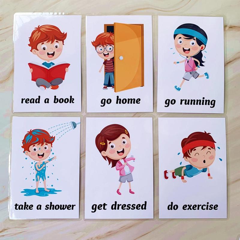 Toepassing Op Engels Woord Flash Card Moo Dagelijks Gedrag Baby Autistische Leven 34 Kaart Kaarten Training H0F7: Default Title