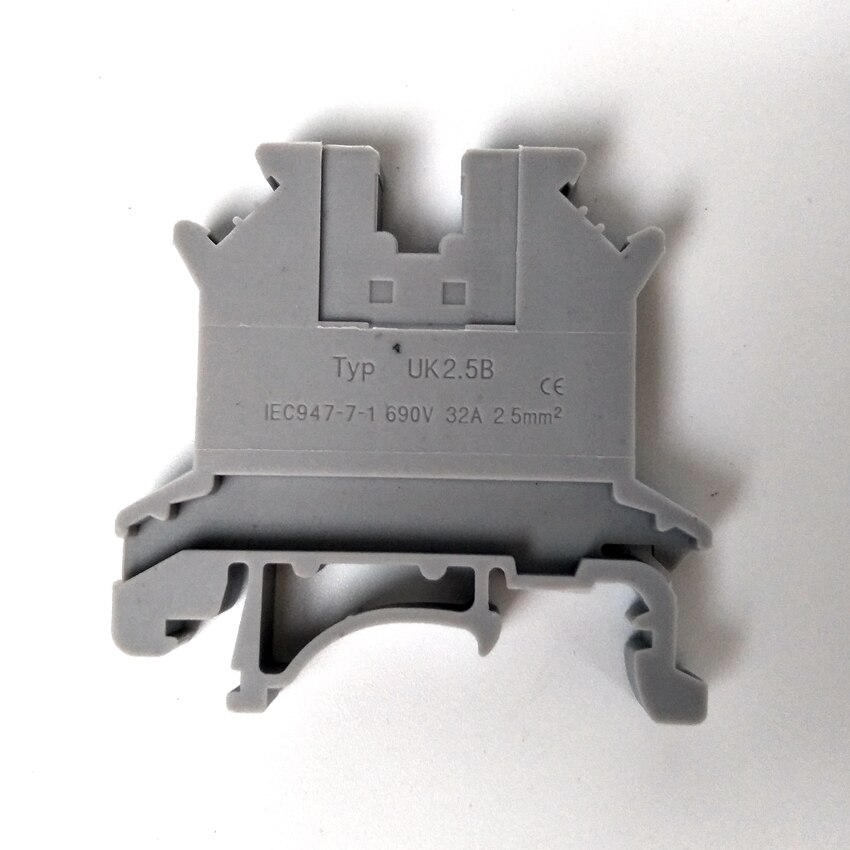 100Pcs/Lot DIN Rail Terminal Block UK-2.5B