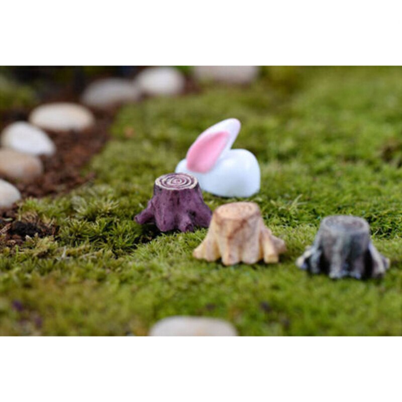 1Pc Garden Tree Stump Base Mini Resin Crafts Fairy Garden Miniatures Terrarium Micro Landscape DIY Accessories Home Decoration