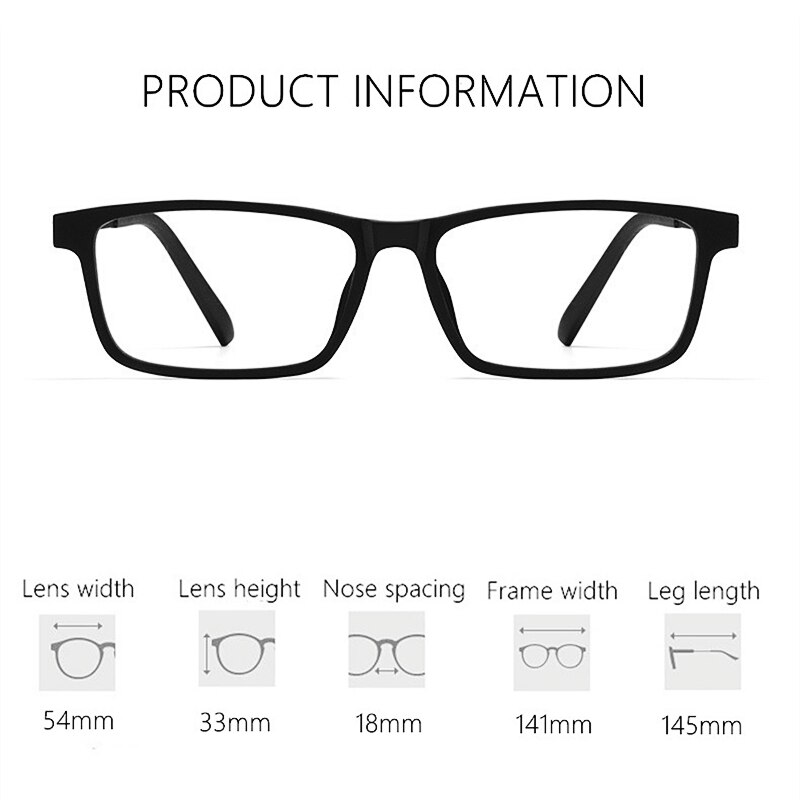 Lunettes en titane pur pour hommes, monture TR90 ultralégère, myopie, hypermétropie, grande monture, 8836x