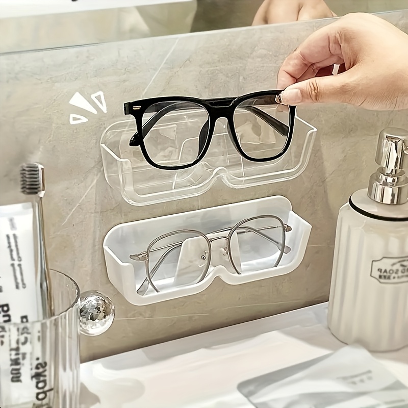 Eyeglasses Holder Stand, Sunglasses Storage Organizer, Wall Mounted Glasses Display Case with Adhesive Sticker for Home Office