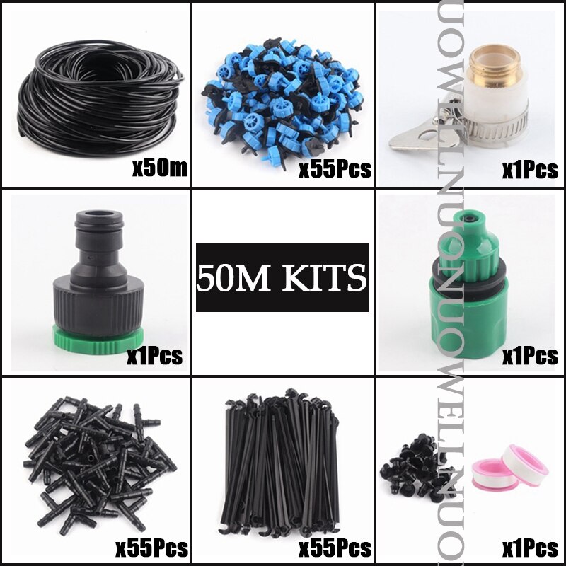 5~50M Garden Watering Kits 2L Flow Micro Irrigation Dripper Plant Self Watering DIY Fruit Tree Irrigation System: 50m kits