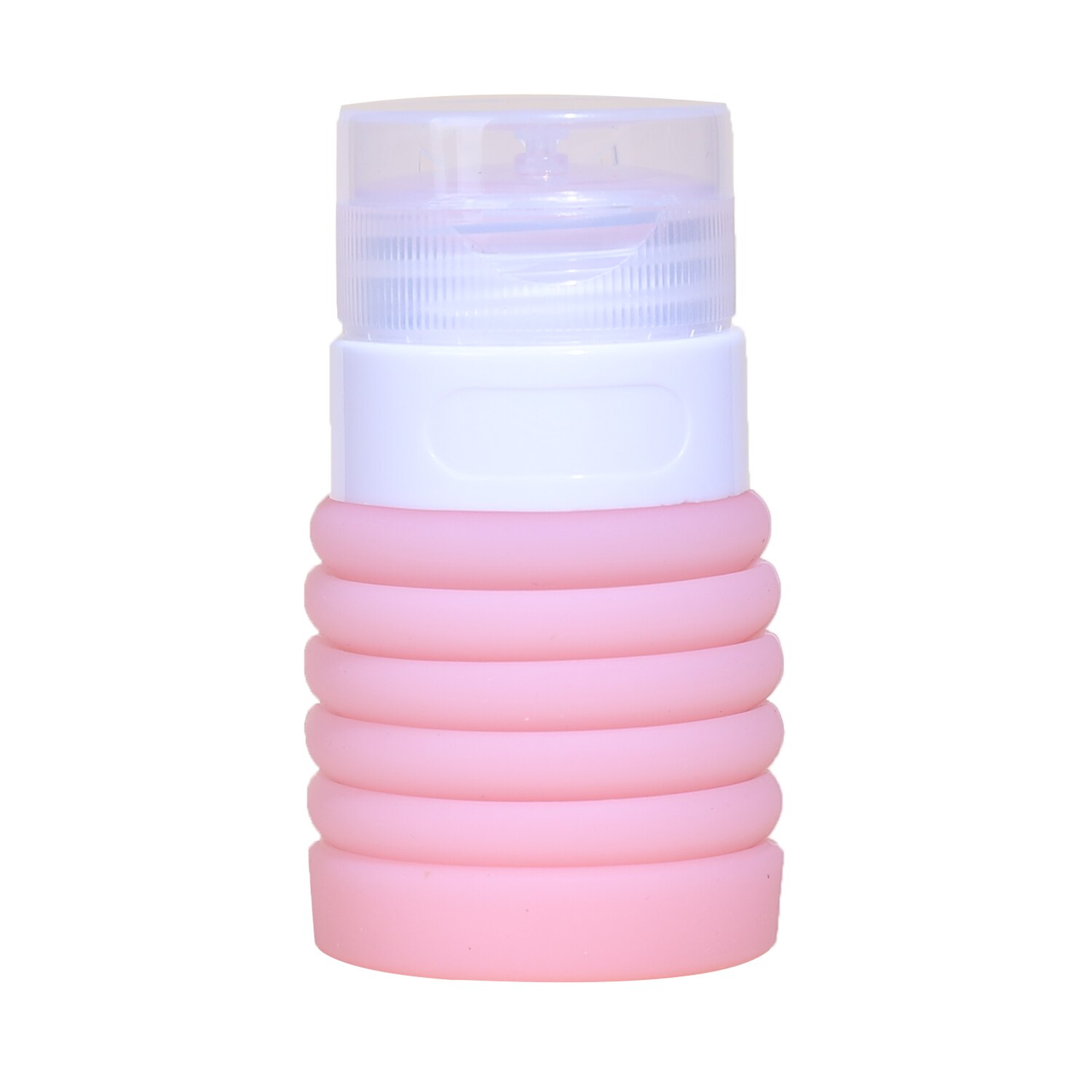 Botella de Gel de ducha plegable y creativa, botella de silicona para champú, loción vacía, envase de Sub-embotellado, Mini tubo plegable exprimible: Rosa