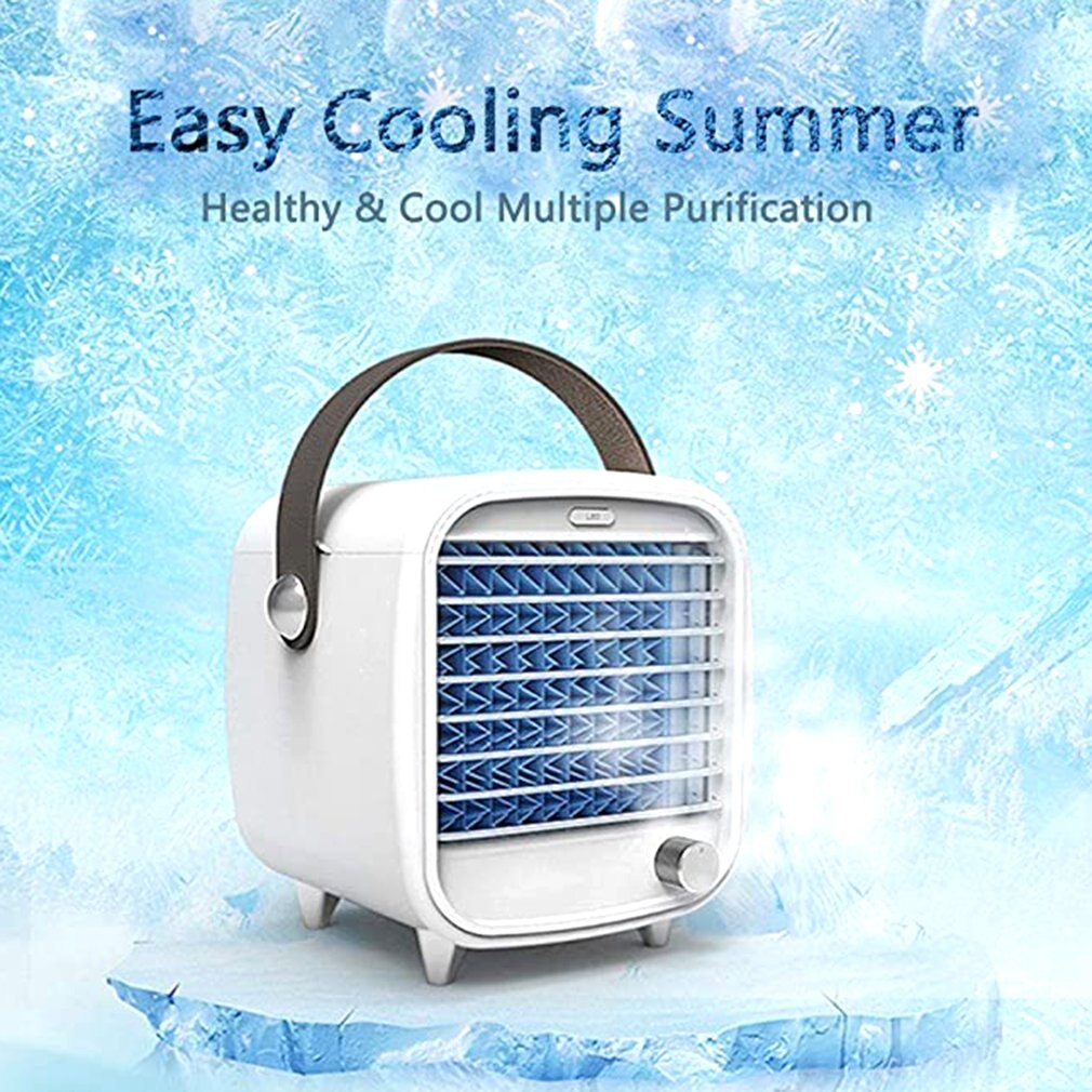 Mini Cooler Usb Rechargeable Portable Small Refrigeration Air Conditioning Fan Mini Night Light Ice Cooling Fan