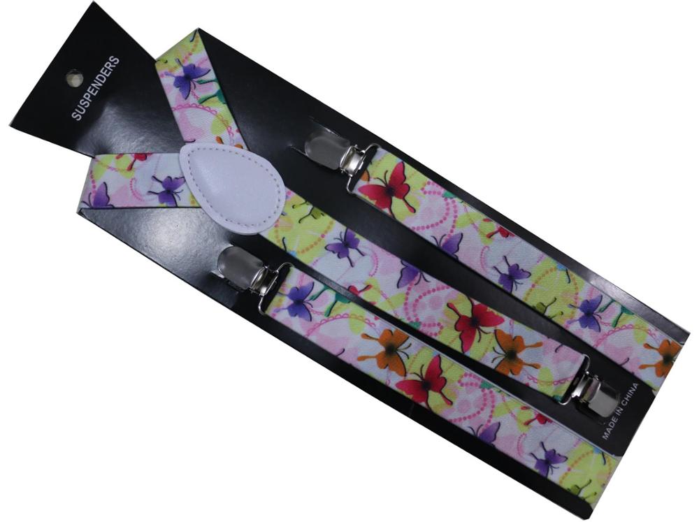 Fashionable 1 Inch Wide Adult Adjustable Clip On Floral Suspenders Flower Braces For Womens Ladies: I