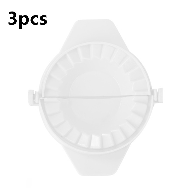 Plastic Dumpling Molds Kitchen Dough Press Dumpling Pie Ravioli Hand Mould Kitchen DIY Tools Chinese Food Jiaozi Maker: white 3pcs