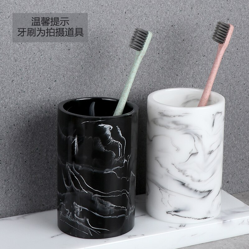 Europæisk marmor harpiks harpiks krus børste tandvask par tandbørste kop badeværelse forsyninger: D