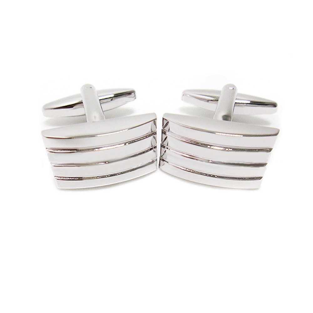 Zhouyang Streep Manchetknopen Voor Mannen Eenvoudige Geometrische Vierkante Witte Bruiloft Pak Shirt Manchetknopen Mode-sieraden KBX463